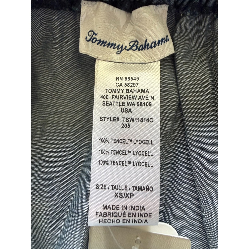 NWT Tommy Bahama Chambray Off-Shoulder Ruffle Dress Womens XS Blue Summer - Picture 4 of 8